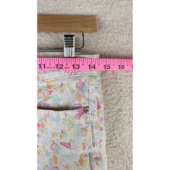 Talbots Pants Womens 2 Crop Legging Pastel Animal Print Stretch Summer‎ Casual - Picture 11 of 13